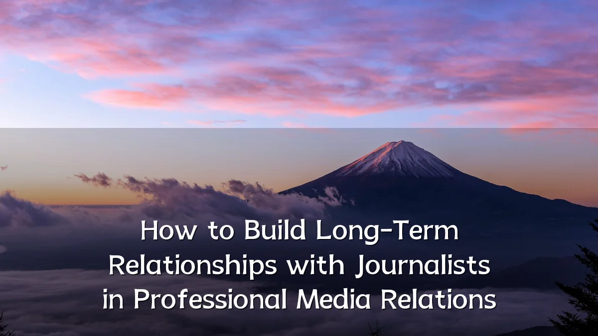 How to Build Long-Term Relationships with Journalists in Professional Media Relations